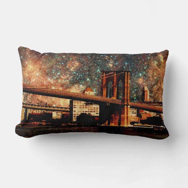 Rectangle Coussin de pont de Brooklyn de nuit étoilée (Recto)