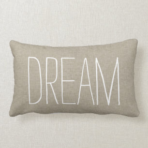 Rectangle Coussin de toile beige de lancer de typographie