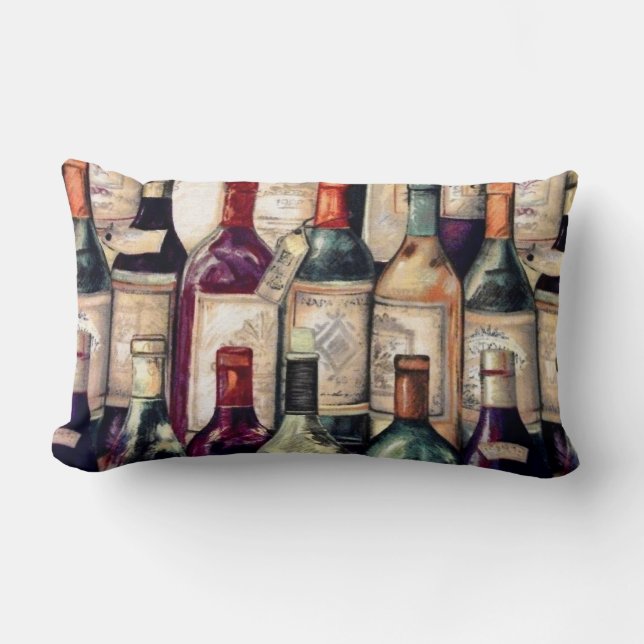 Rectangle Coussin des amateurs de vin (Recto)