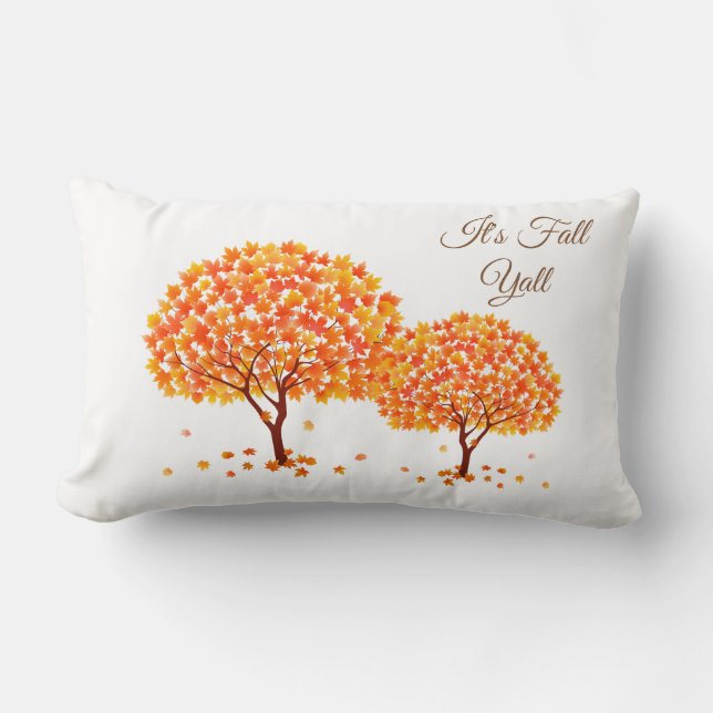Rectangle Coussin des arbres d'automne (Recto)