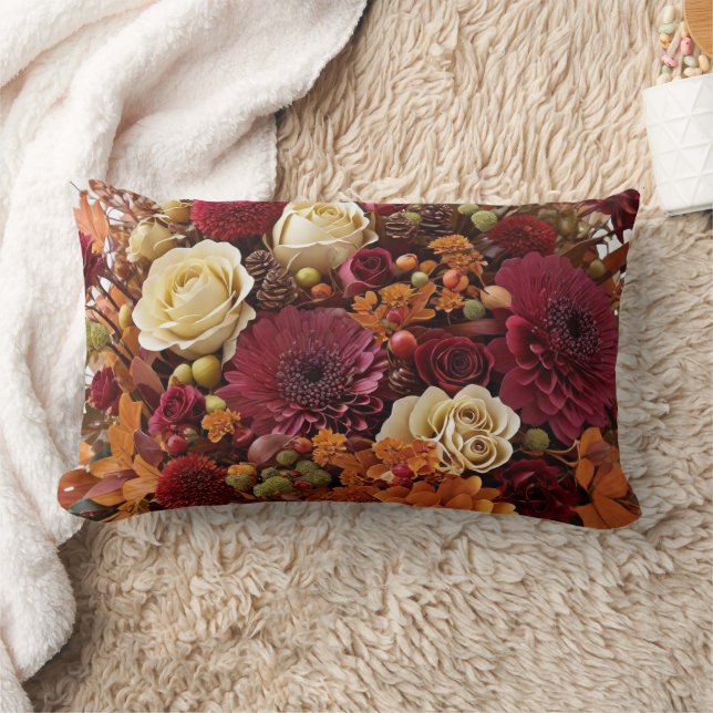 Rectangle Coussin des fleurs d'automne (Couverture)