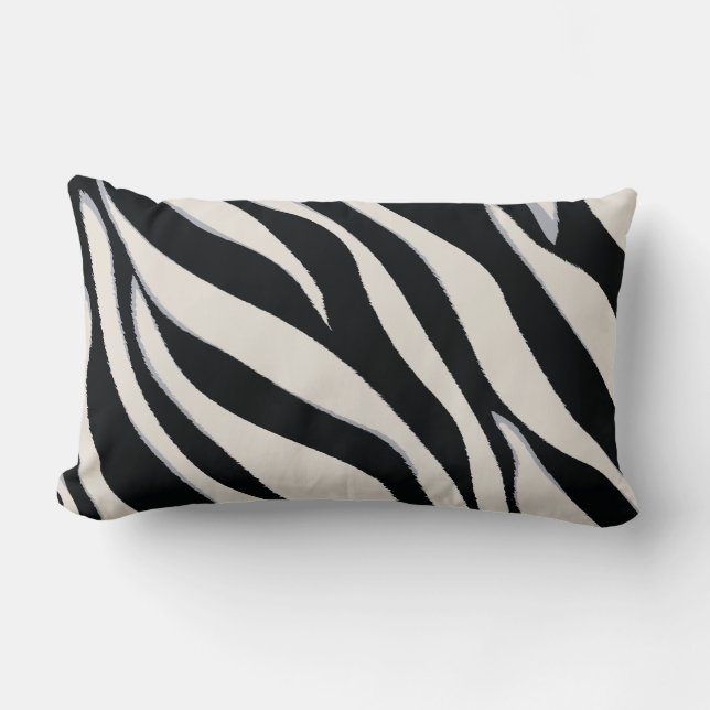 Rectangle Coussin d'impression en noir et blanc (Recto)
