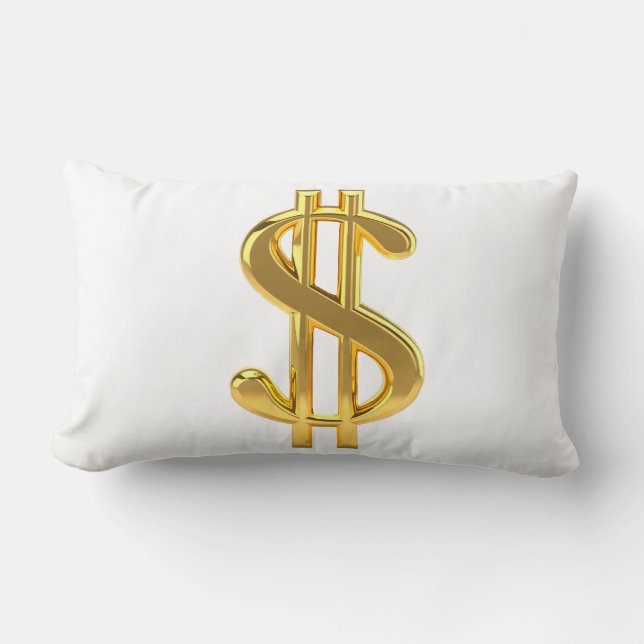 Rectangle Coussin d'or de symbole dollar (Recto)