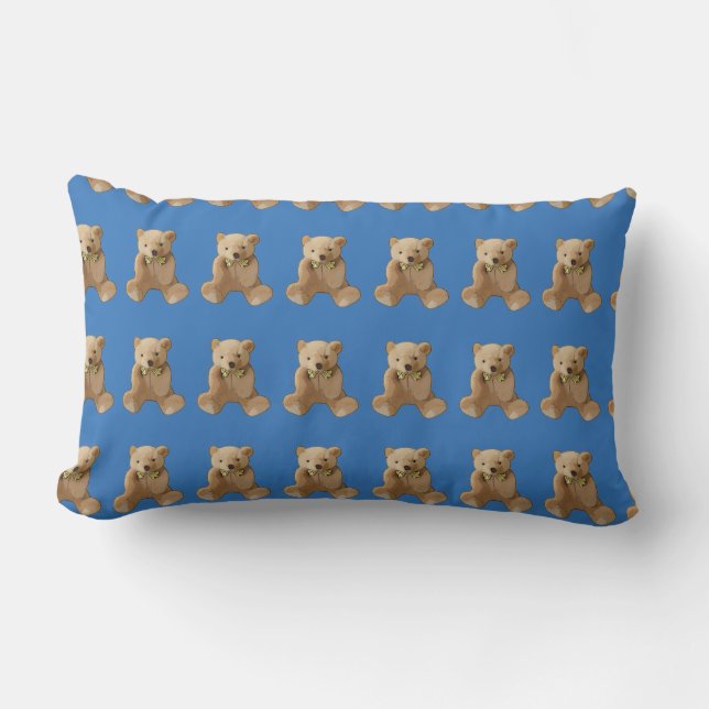 Rectangle Coussin d'ours bleu tsé personnalisé (Recto)