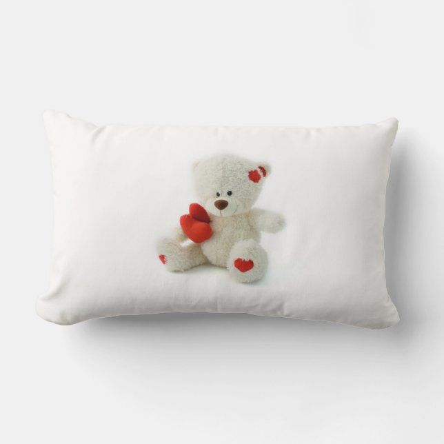 Rectangle Coussin d'ours de nounours de Saint-Valentin (Recto)