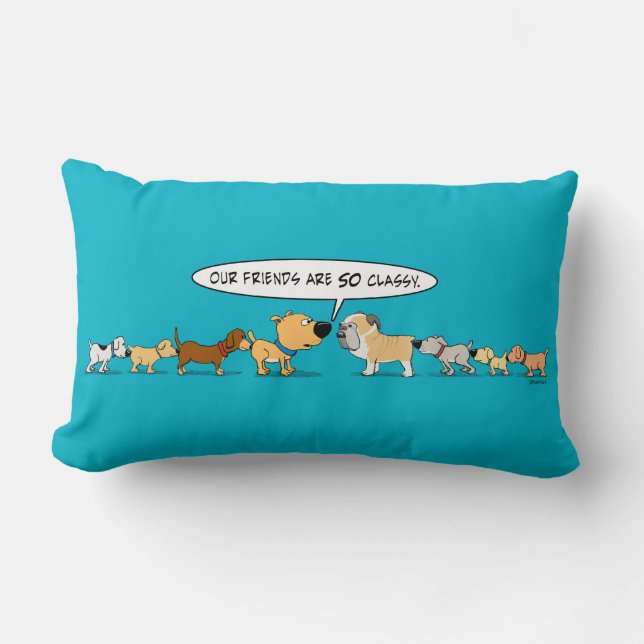 Rectangle Coussin drôle de chiens de reniflement de bout (Recto)