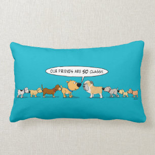 Rectangle Coussin drôle de chiens de reniflement de bout