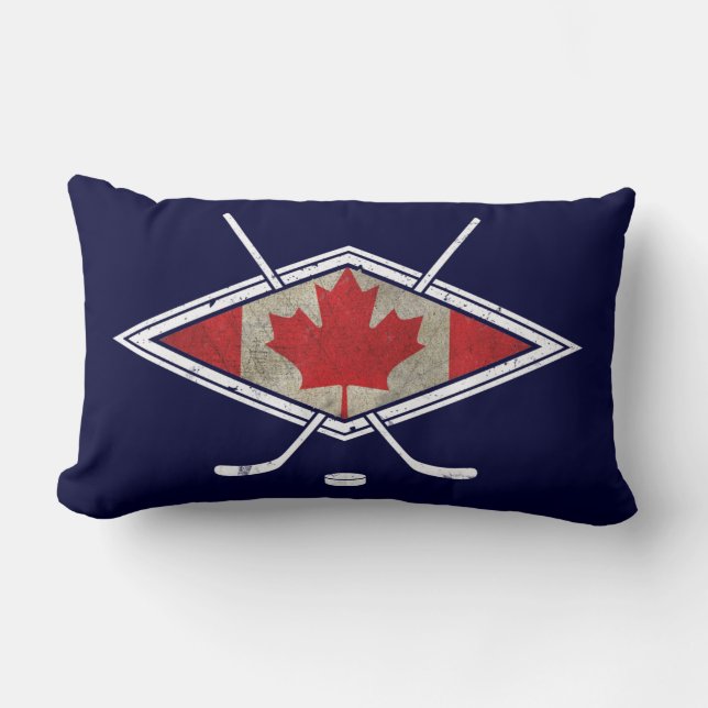 Rectangle Coussin du logo du drapeau du Canada de hockey (Recto)