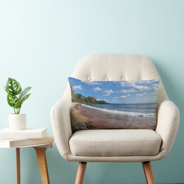 Rectangle Coussin du phare de Marquette Harbour - Marquette, (Chaise)
