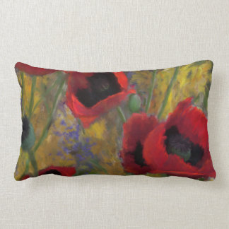 Rectangle Coussin d'un rouge ardent de pavot