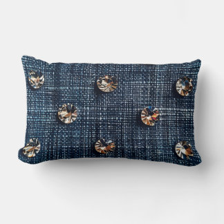 Rectangle Coussin élégant Denim et Diamond Lumbar