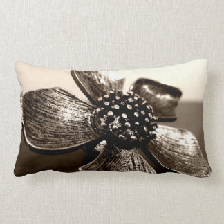 Rectangle Coussin en acier de photo d'antiquité de fleur