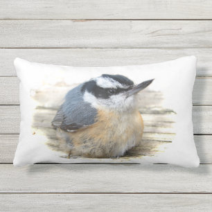 Rectangle Coussin extérieur animal d'oiseau à gorge rouge 