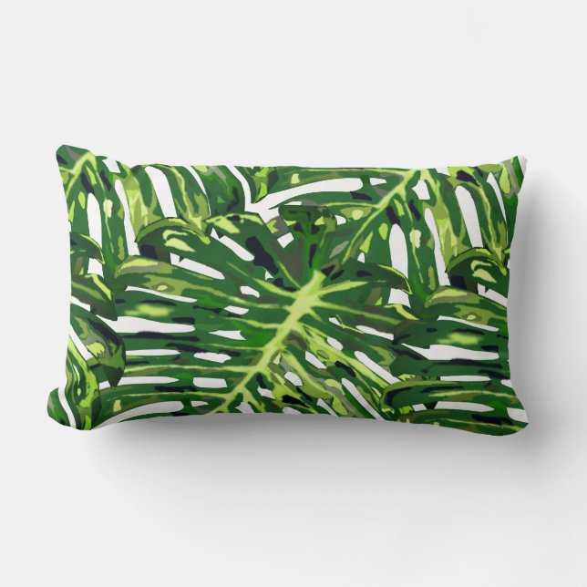 Rectangle Coussin Feuille tropical (Recto)