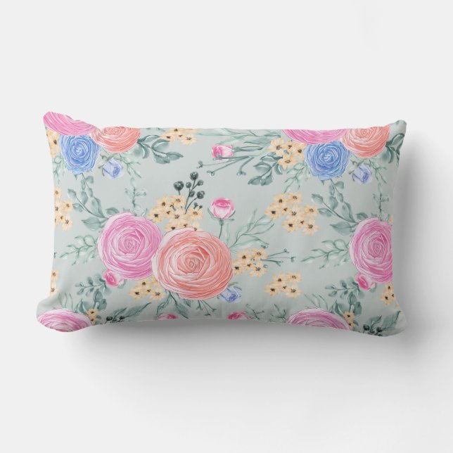 Rectangle Coussin Floral Lumbar (Recto)