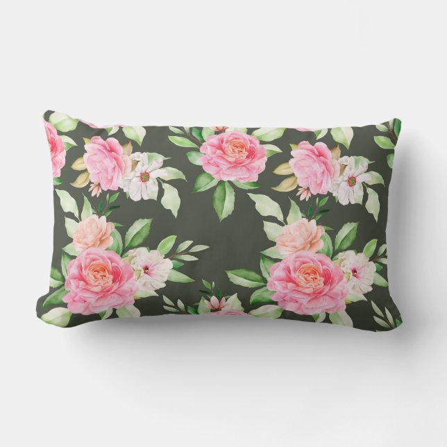 Rectangle Coussin Floral Lumbar (Recto)