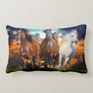 Rectangle Coussin galopant de coussin de chevaux