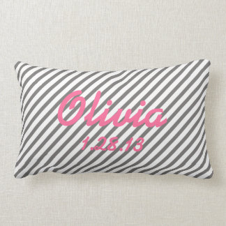 Rectangle Coussin gris et blanc de crèche de date de