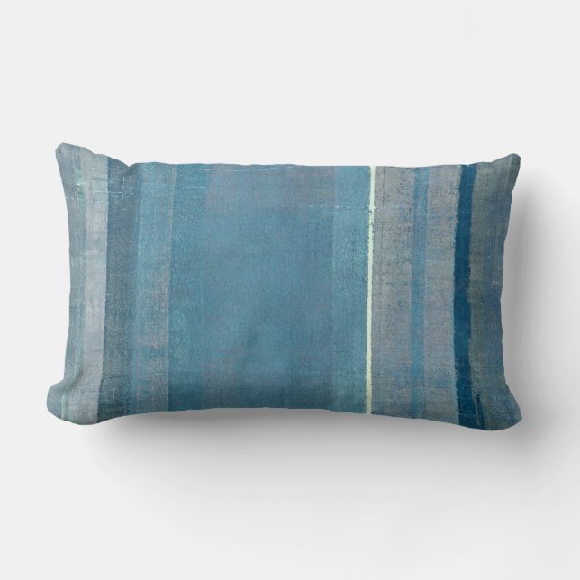Rectangle Coussin gris et bleu de "brouillard" d'art (Recto)
