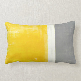 Rectangle Coussin gris et jaune de "extérieur" d'art