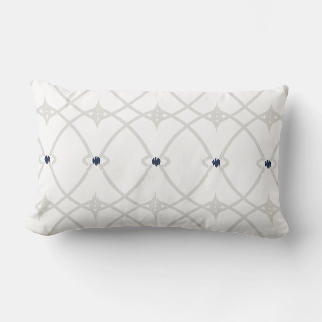 Rectangle Coussin ikat bleu et blanc chic moderne (Recto)