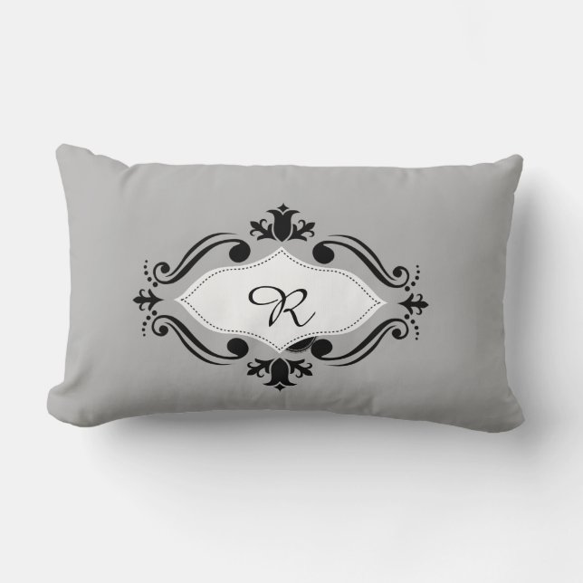 Rectangle Coussin initial personnalisé avec le décalque (Recto)