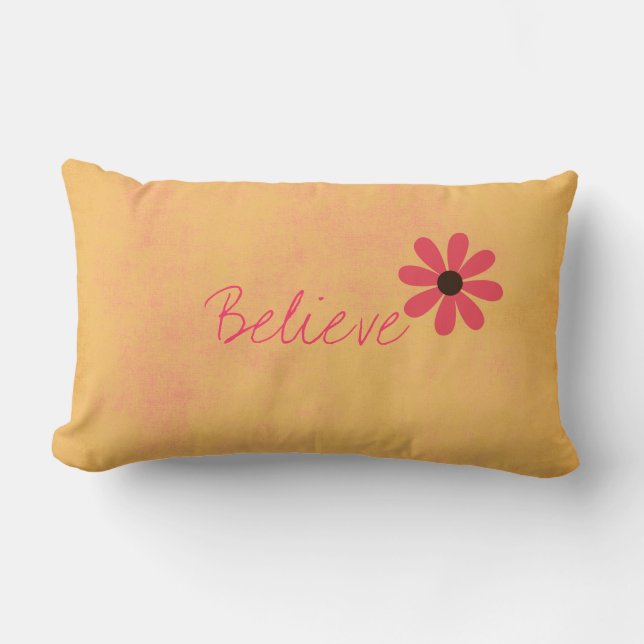 Rectangle Coussin inspiré orange et rose (Recto)