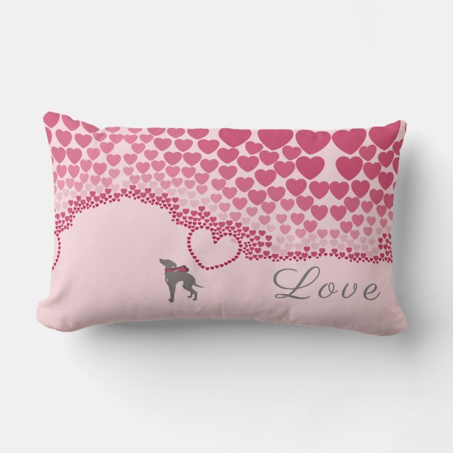 Rectangle Coussin italien de la Saint Valentin de Greyhound (Recto)