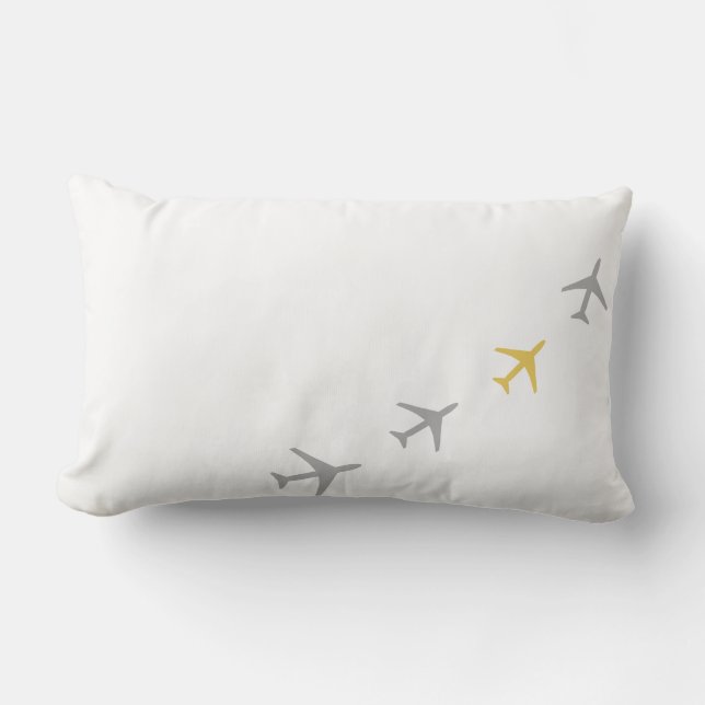 Rectangle Coussin jaune de mouche d'aviation d'avions (Recto)