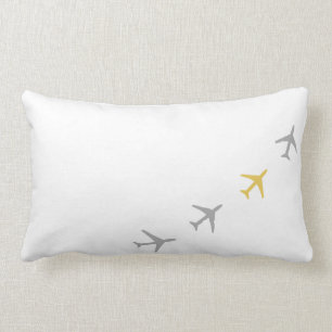 Rectangle Coussin jaune de mouche d'aviation d'avions