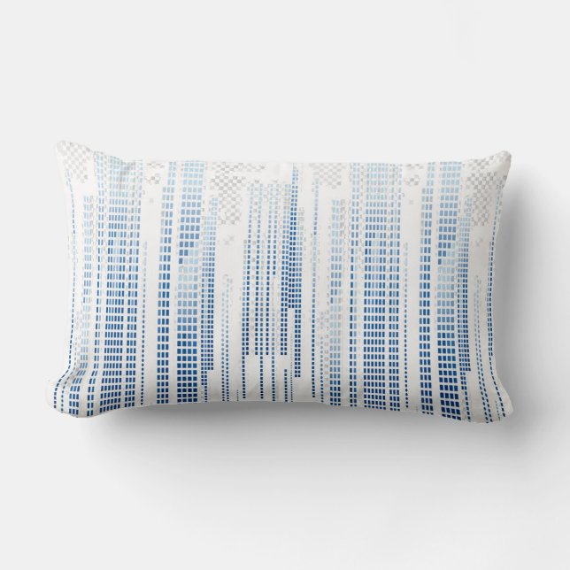 Rectangle Coussin jetable à rayures abstraites bleues - Mode (Recto)