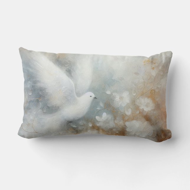 Rectangle Coussin jeté de colombes de mariage (Verso)