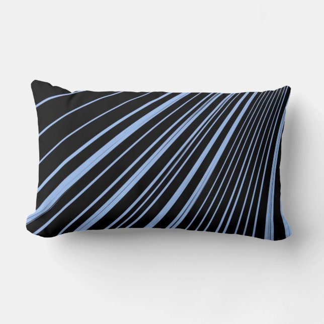 Rectangle Coussin Jeté Rayure Bleu Noir (Recto)