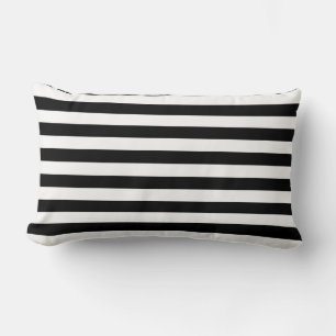 Rectangle Coussin jeté rayures noires et blanches