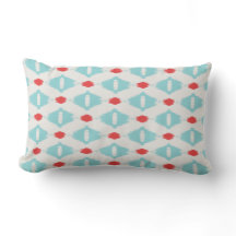 Coussin kat géométrique moderne chic rouge turquoi
