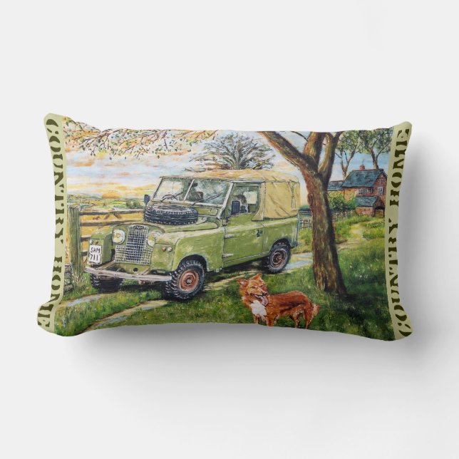 Rectangle Coussin lombaire à la maison de pays (Recto)