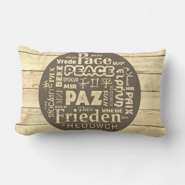Rectangle Coussin lombaire Beachcomber, paix multilangues (Recto)