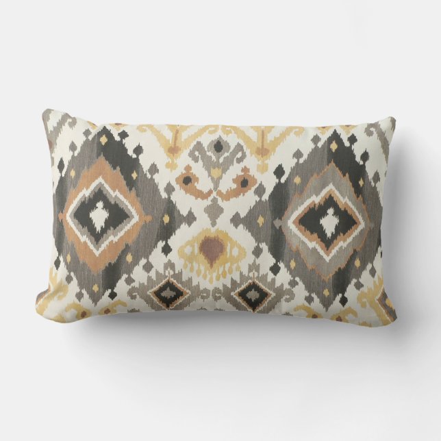 Rectangle Coussin lombaire d'accent d'Ikat (Recto)