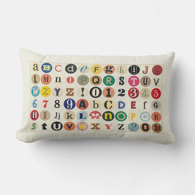 Rectangle Coussin lombaire d'alphabet (Recto)