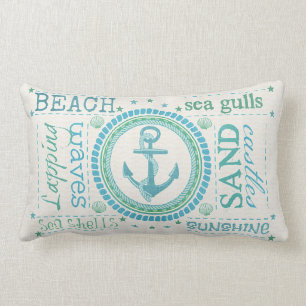 Rectangle Coussin lombaire d'Ancre de plage nautique de