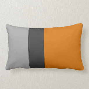 Rectangle Coussin lombaire de bloc de couleur de citrouille