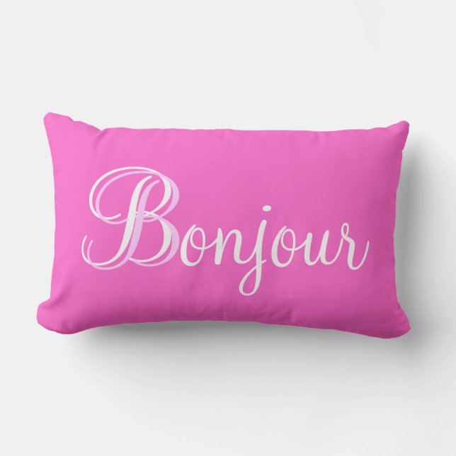 Rectangle Coussin lombaire de Bonjour Paris (Recto)