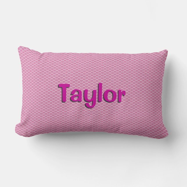 Rectangle Coussin lombaire de coeurs roses (Recto)