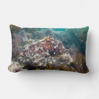 Rectangle Coussin lombaire de corail bleu océanique