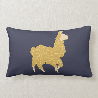 Rectangle Coussin lombaire de coussin de lama d'or