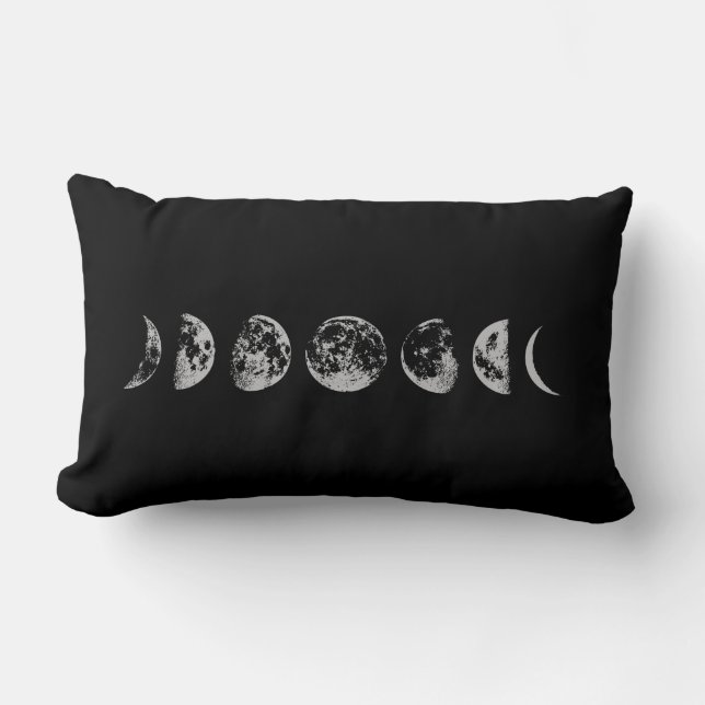 Rectangle Coussin lombaire de jet de phase de lune (Recto)