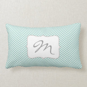 Rectangle Coussin lombaire de monogramme - motif en arête d
