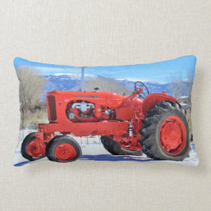 Rectangle Coussin lombaire de scène d'hiver de tracteur