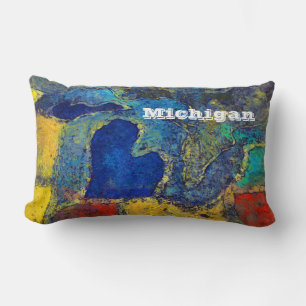 Rectangle Coussin lombaire de voyage d'illustration colorée