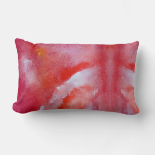 Rectangle Coussin lombaire design art rose et jaune